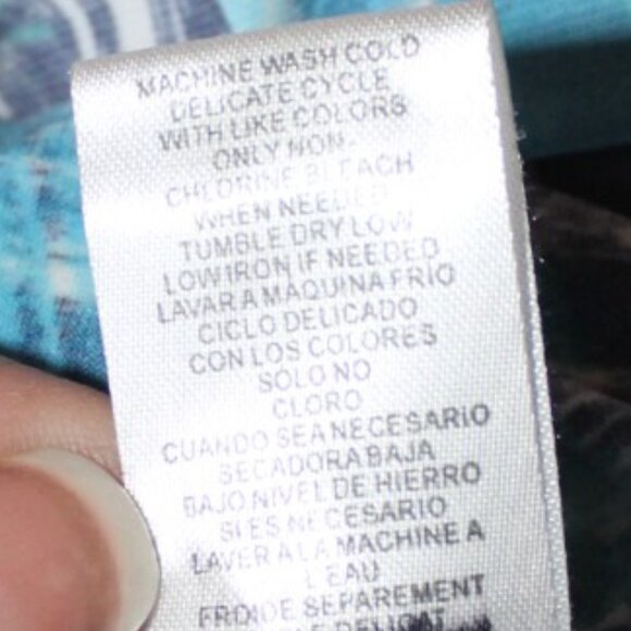 CLEARANCE SALE Nina Leonard Long Maxi w/ Tie Belt Blue Tones, 1X NWOT's - Picture 13 of 13